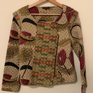 Anthropologie Vineet Bahl cotton quilted zip moto jacket. Size S.